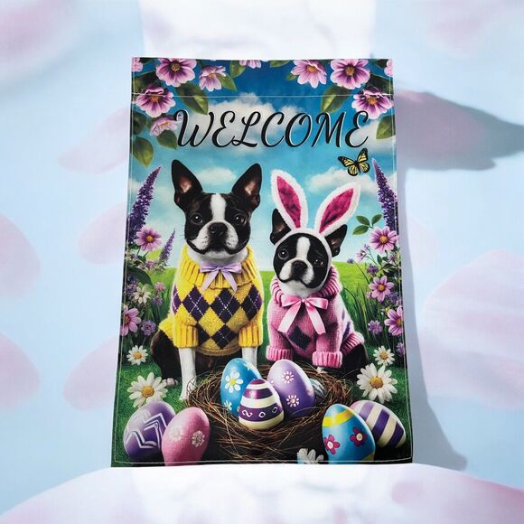 French Bulldog Easter Garden Flag 12 x 18 - Picture 2 of 3